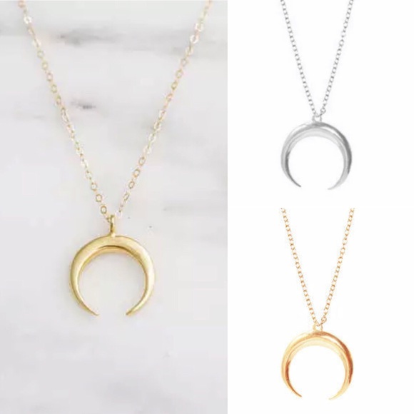 2/$25—Silver & Gold Crescent Moon Necklaces!! - Picture 2 of 3